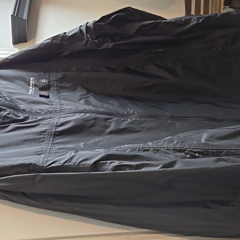 Black Hooded Rain Jacket by Field And Stream - Picture 3 of 10